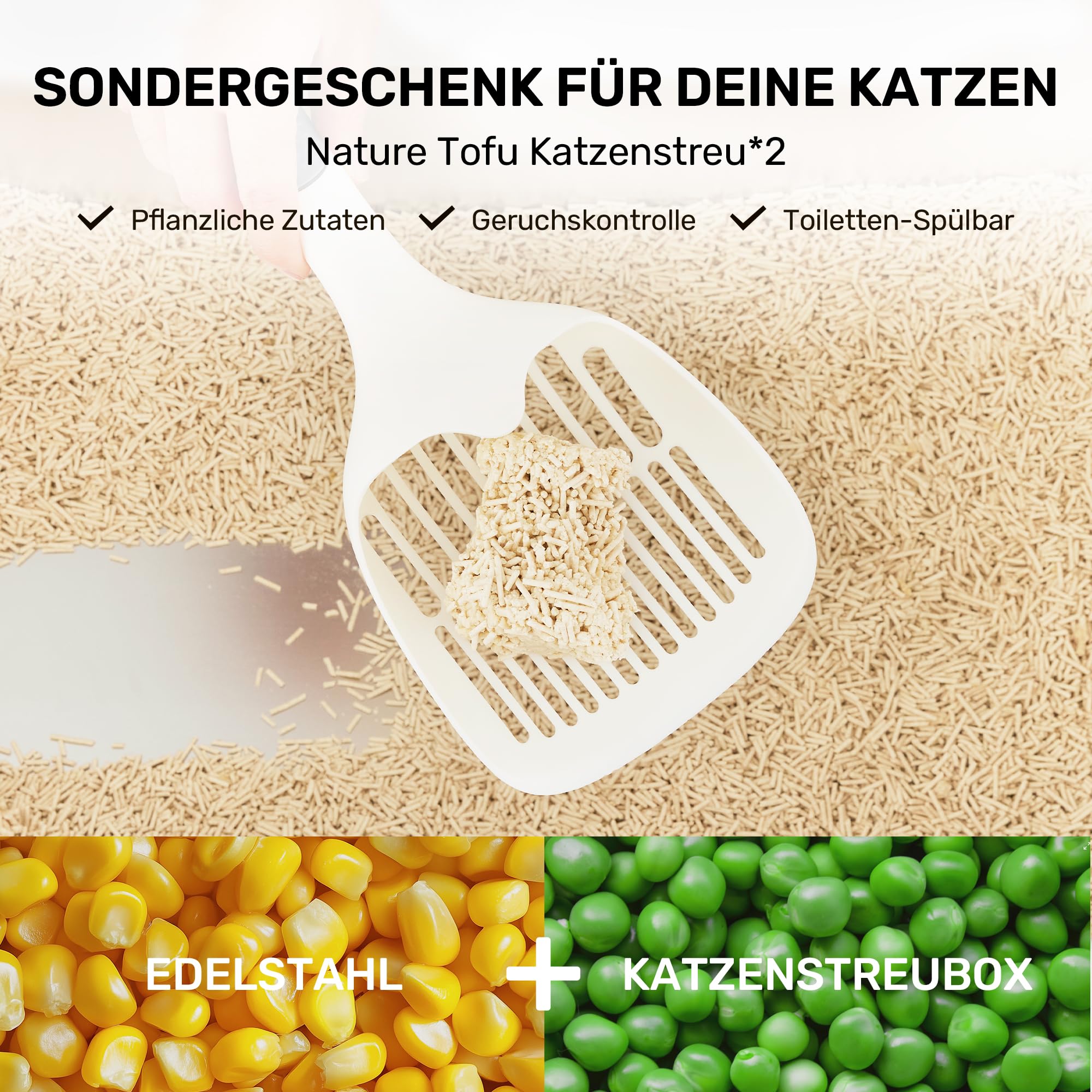 FUKUMARU Katzenklo Edelstahl XXL, Hohe Seitenwände Katzentoilette, 30L Große Kapazität Auslaufsicher mit Zwei Beuteln Katzenstreu, Nicht-Haftend, Einfache Reinigung, Inklusive Schaufel，60x40x30cm