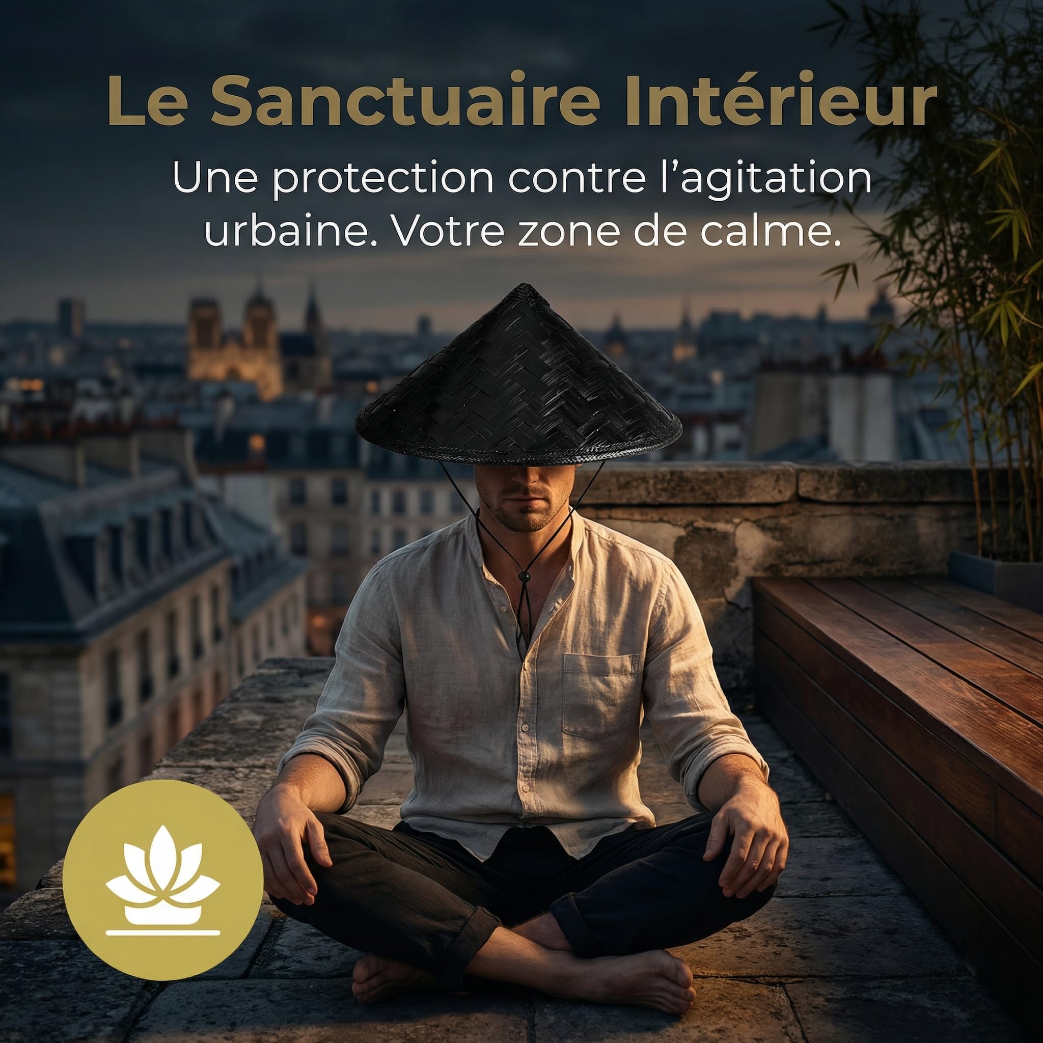 UKCOCO Chapeau en tissage naturel Cosplay Ninja Noir Chapeau Chinois Fait Main Accessoire Oriental pour Performance Fête et Scène Design Unique Couleur Aléatoire Couleur Aléatoire