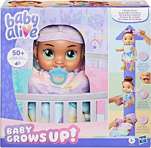 Baby Alive Baby Grows Up, Sophia Sparkle, Milestones and Baby's First Tooth, Interactive Doll for Girls and Boys Ages 3+