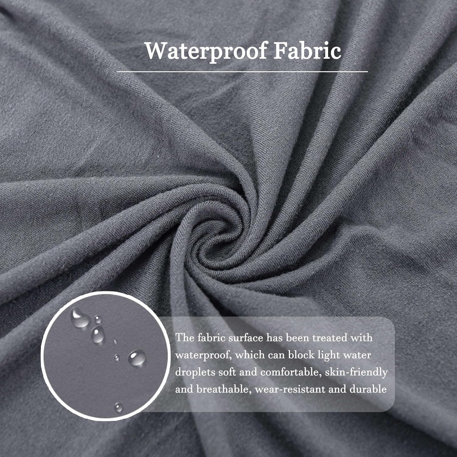 Waterproof Bar Stool Covers, Stretch Bar Stool Chair Covers Polyester with Elastic Bottom Nonslip Removable Barstool Covers for Dining Room Kitchen-Wine red-4 Piece