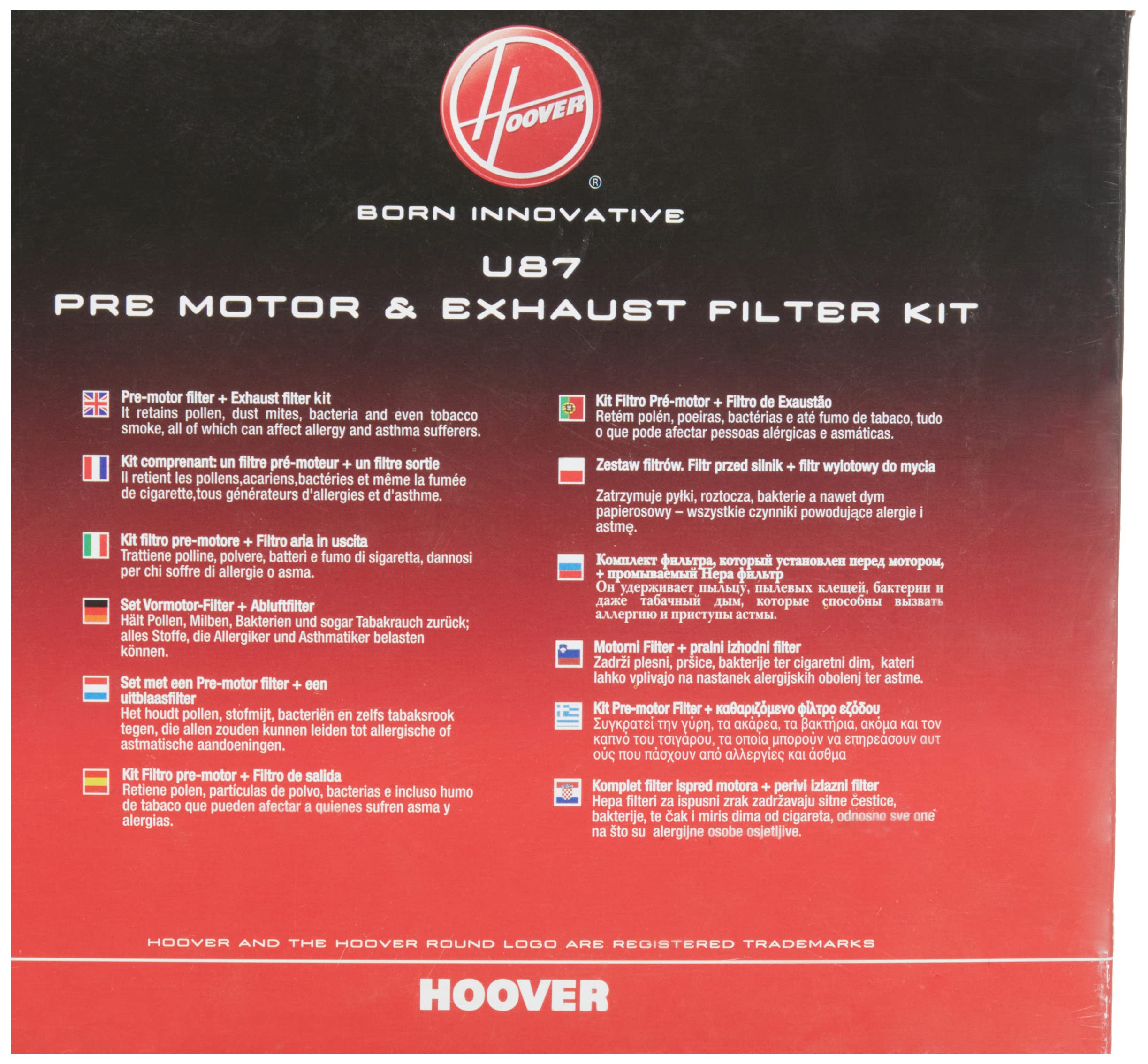 Hoover 35601860 U87-zestaw filtrów Chorus, mieszany