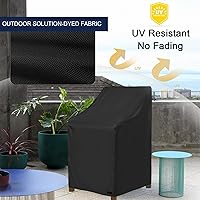 Vista 3 de NettyPro Fundas apilables para sillas de patio, impermeables, para muebles de patio al aire libre, se adapta a sillas apilables de 4 a 6 sillas