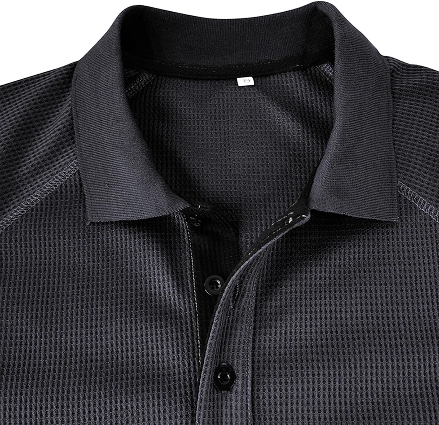 Ymosrh Men's Collar Shirts Polo T-Shirts Long Sleeve Solid Color Business Casual Work Tee Shirts Pullover Top, M-2XL