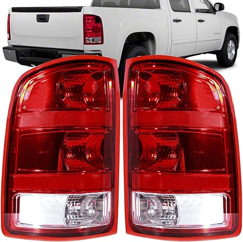 Nakuuly Luces traseras compatibles con GMC Sierra 1500 2500HD 3500HD 2007-2014, luces traseras del lado del conductor y del pasajero, conjunto de