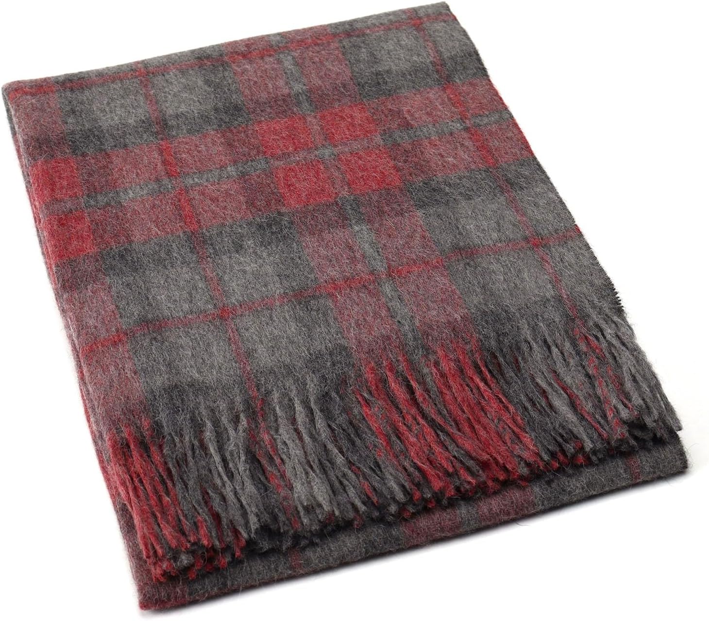 Superfine Alpaca Wool Throw Blanket - Lightweight Alpaca Merino Wool Throw Blankets | Soft Peruvian Alpaca Blanket Wool Blanket Scottish Design 72" x 60" (Apple Green/Beige)