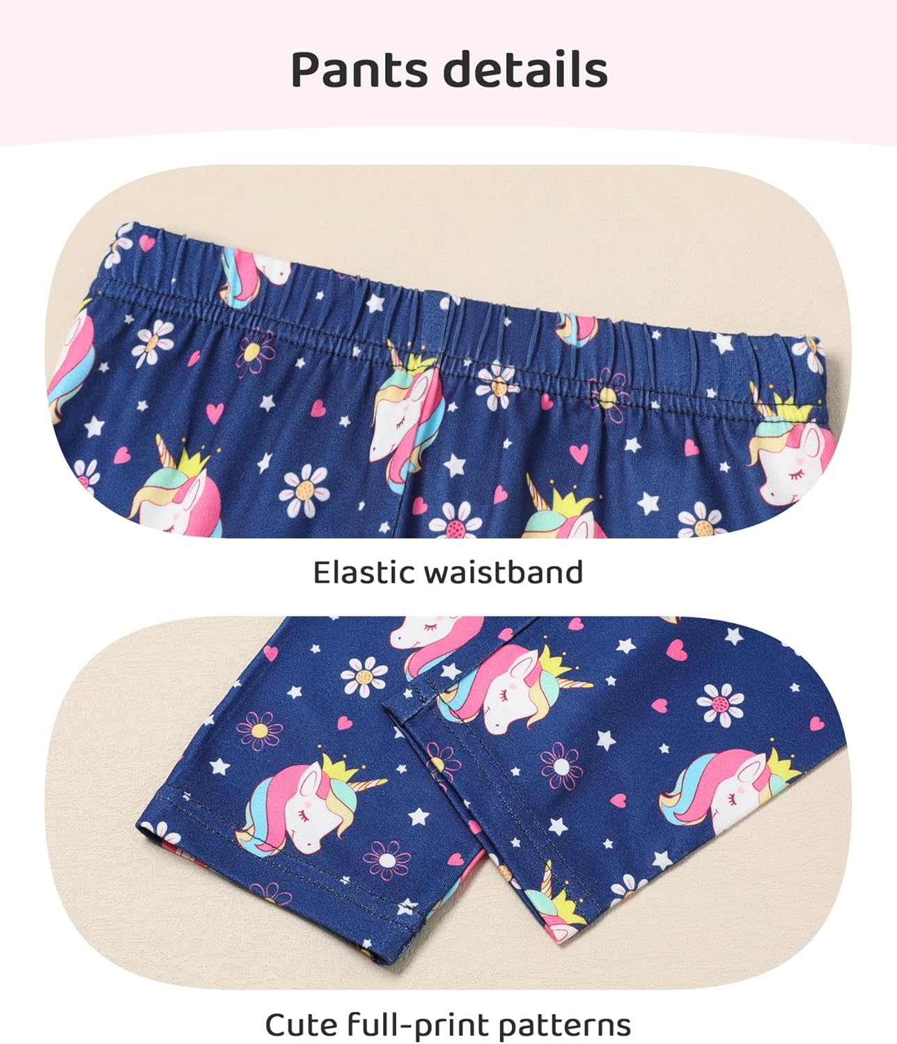 CARETOO Toddler Girl Clothes Girl 2pcs Fall Winter Outfit Ruffle Hem Top and Full-print Patterned Pants 2-7 Years - Image 6