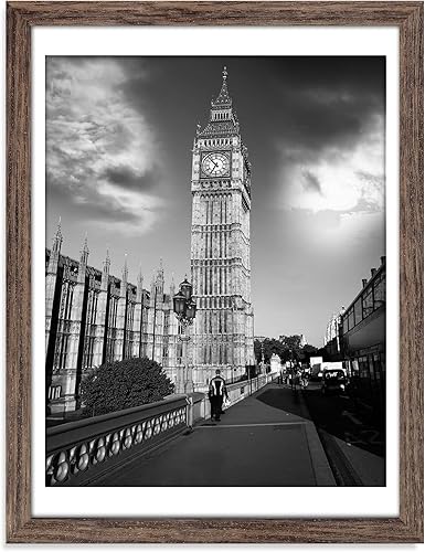 Marcos rústicos de 12 x 16 pulgadas para mostrar fotos de 11 x 14 pulgadas con paspartú o de 12 x 16 pulgadas sin paspartú, marco de fotos de madera