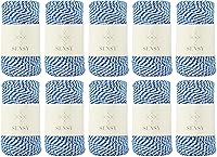 Vista 24 de Sensy - Cordón de algodón a rayas para panaderos de alta calidad para manualidades y envoltura de regalos (rojo y blanco)