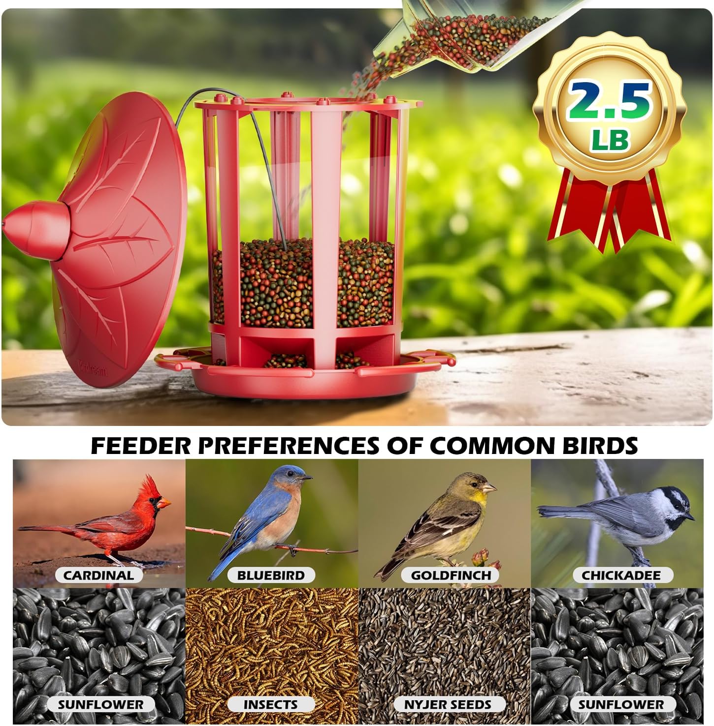 Birdream 2 Pack Bird Feeders for Outdoor Hanging, Classic Castle Design Fun Assembly Bird Feeder, Attracting Wild Birds Cardinals Goldfinches Chickadees Finches Sparrows - Red - Image 3