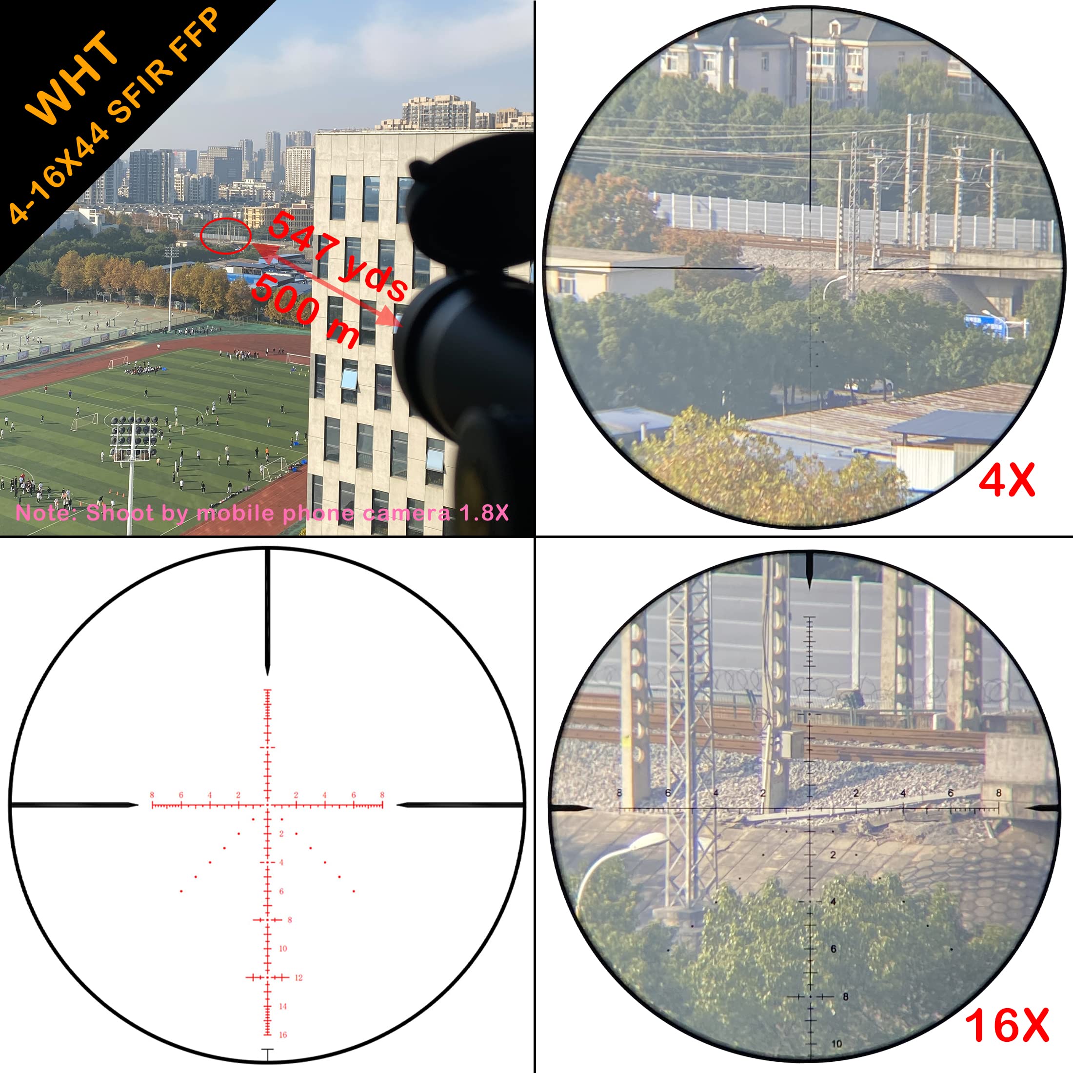 WestHunter Optics Wht 4-16x44 SFIR FFP Precisión Miras Telescópicas, Exclusivo para Competiciones Deportivas de Larga Distancia | Picatinny Shooting Kit A
