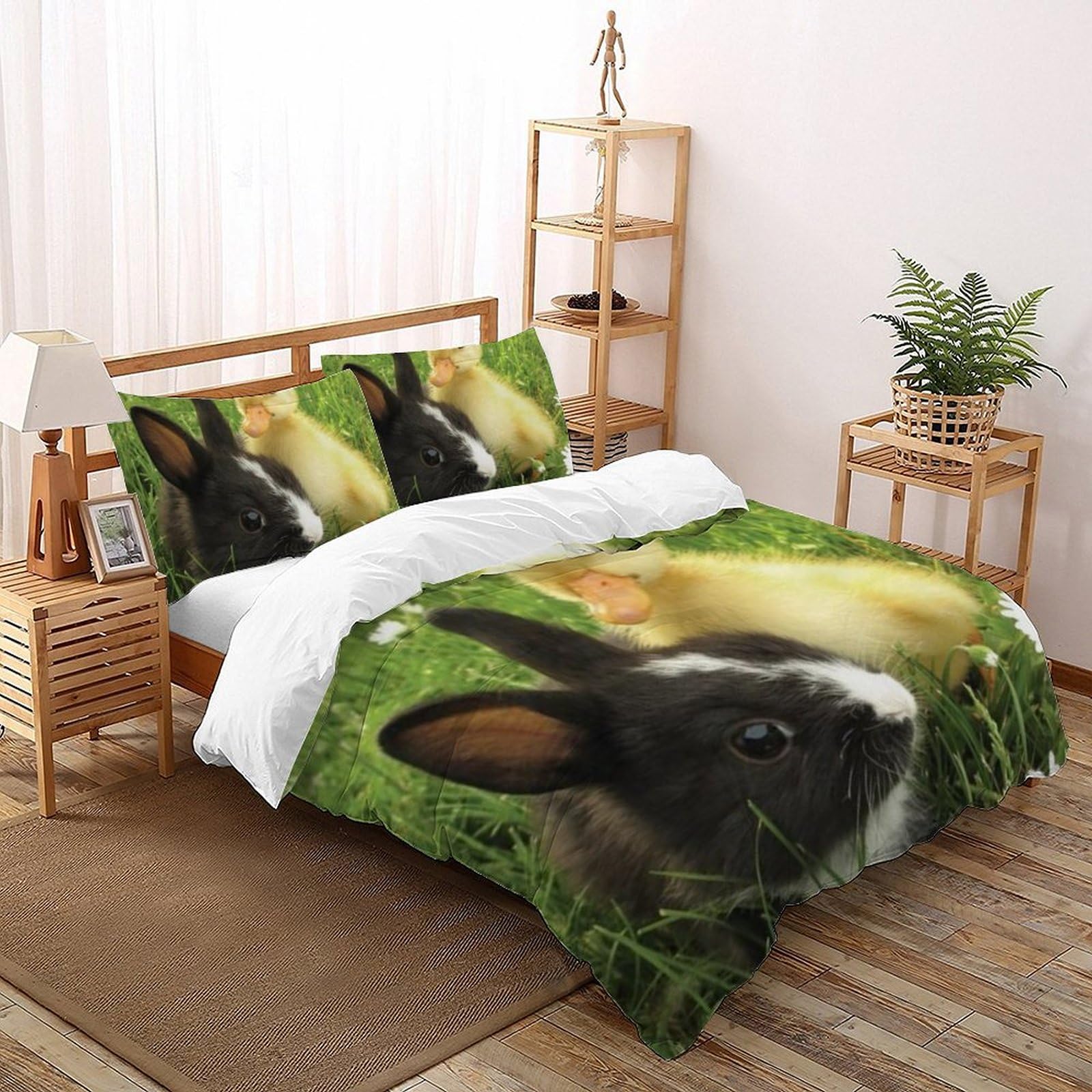 Housse de couette King motif lapin pour décorer la chambre d'un garçon passionné d'animaux