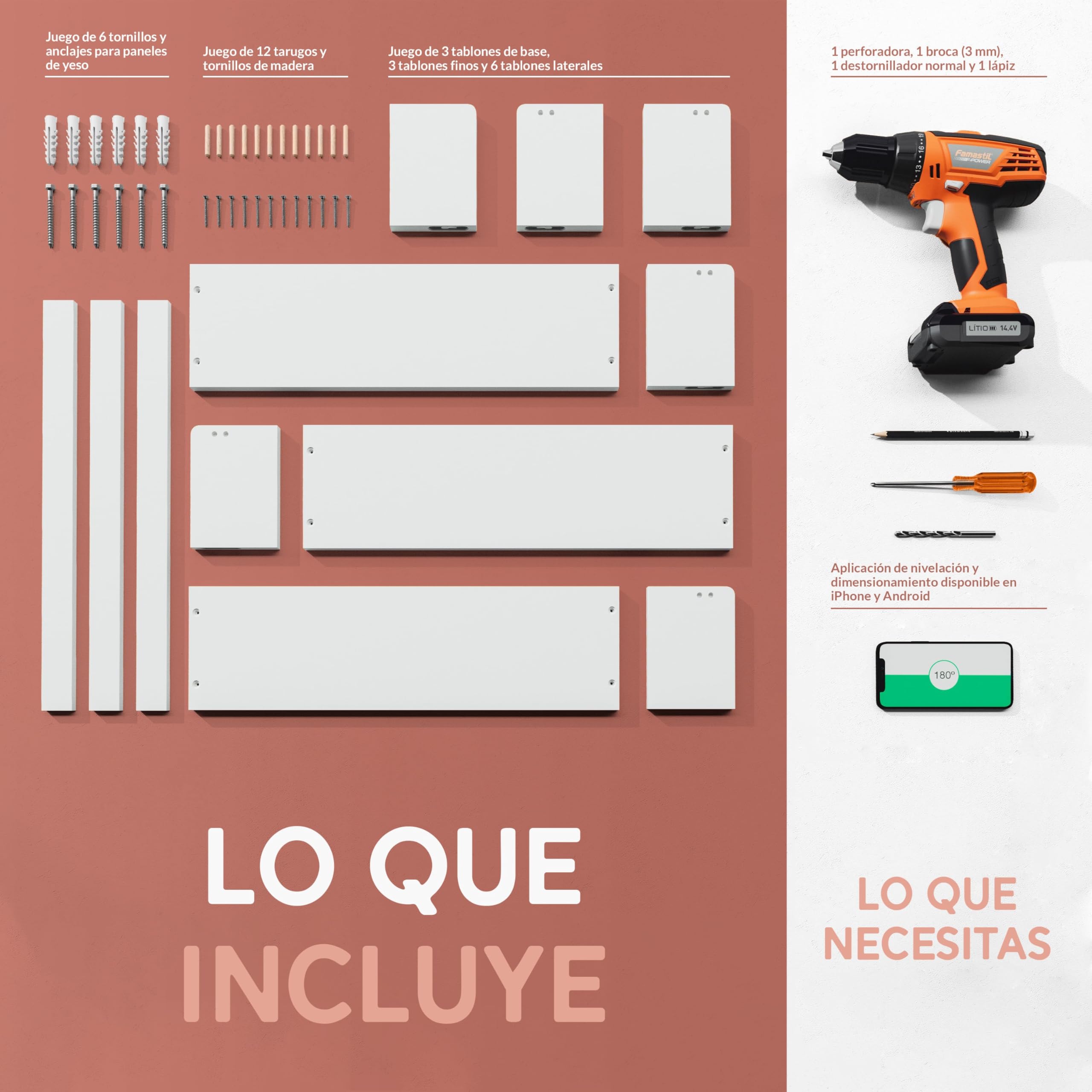 NATURE SUPPLIES - Juego de 3 estantes de Pared de Madera Maciza Blanca - Cuarto de bebé - Ideal para Libros y Juguetes