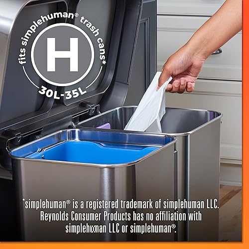 Miniatura 10 de Hefty Hecho para adaptarse a bolsas de basura, se adapta a simplehuman tamaño J (12 galones), 100 unidades (5 bolsas de 20 bolsas cada una)