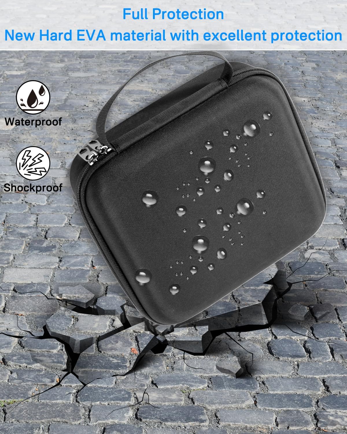 RAIACE Massage Gun Case, Hard Travel Storage Case Compatible with TheraGun Relief Percussion Massage Gun Device, Carrying Bag with Mesh Pocket for Cables and Other Accessories. (Case Only) - Black