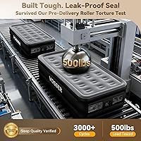 Vista 5 de Colchón de aire individual con bomba integrada, colchón inflable elevado de 18 pulgadas, colchón inflable en 2 minutos, colchón de aire individual