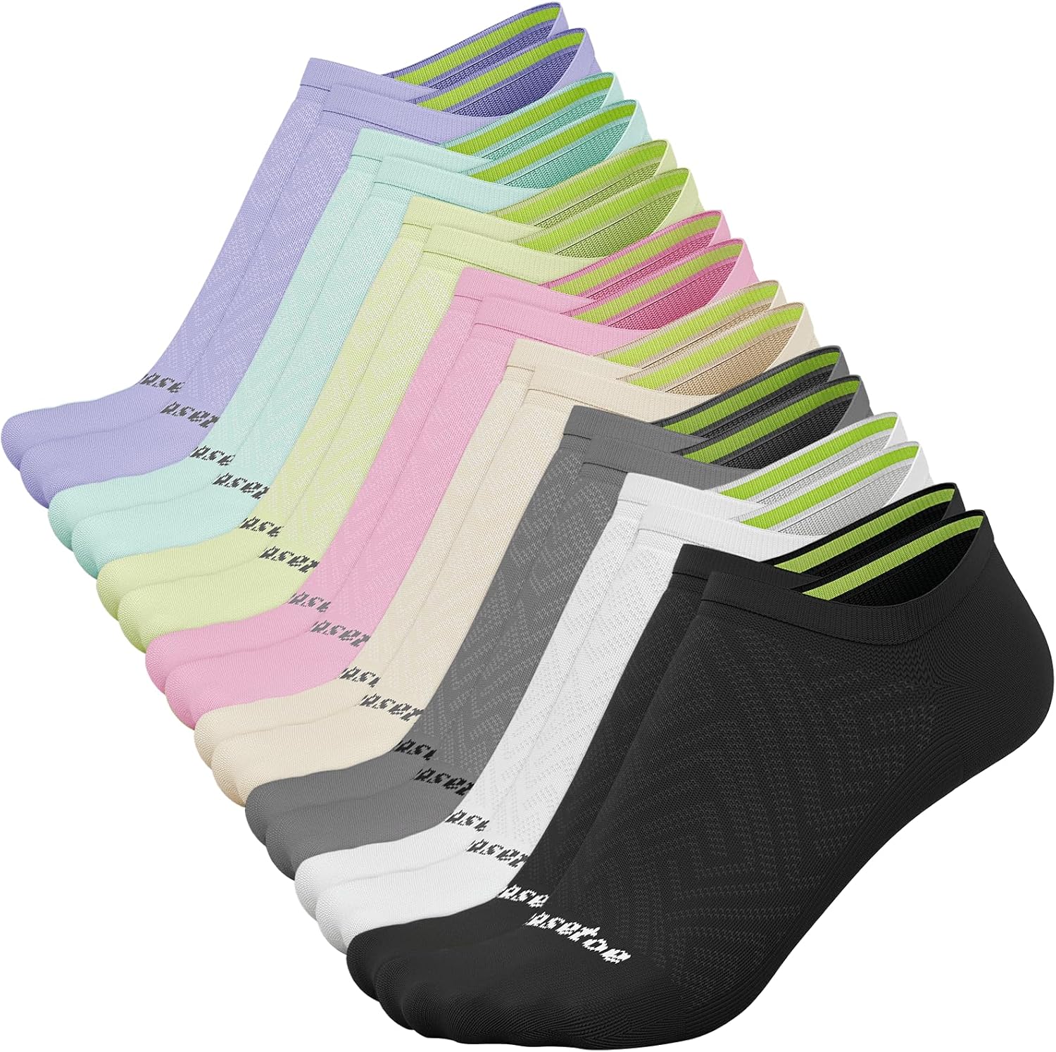 No Show Socks Women, 8 Pairs Low Cut Ankle Non Slip Casual Invisible Liner Athletic Running Socks 5-8 Multicolored 8