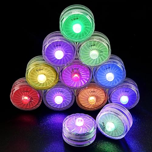 Miniatura 35 de Luces LED sumergibles azules, mini luces de té impermeables, luces LED de 100 horas, luces subacuáticas para decoración de farol, Halloween