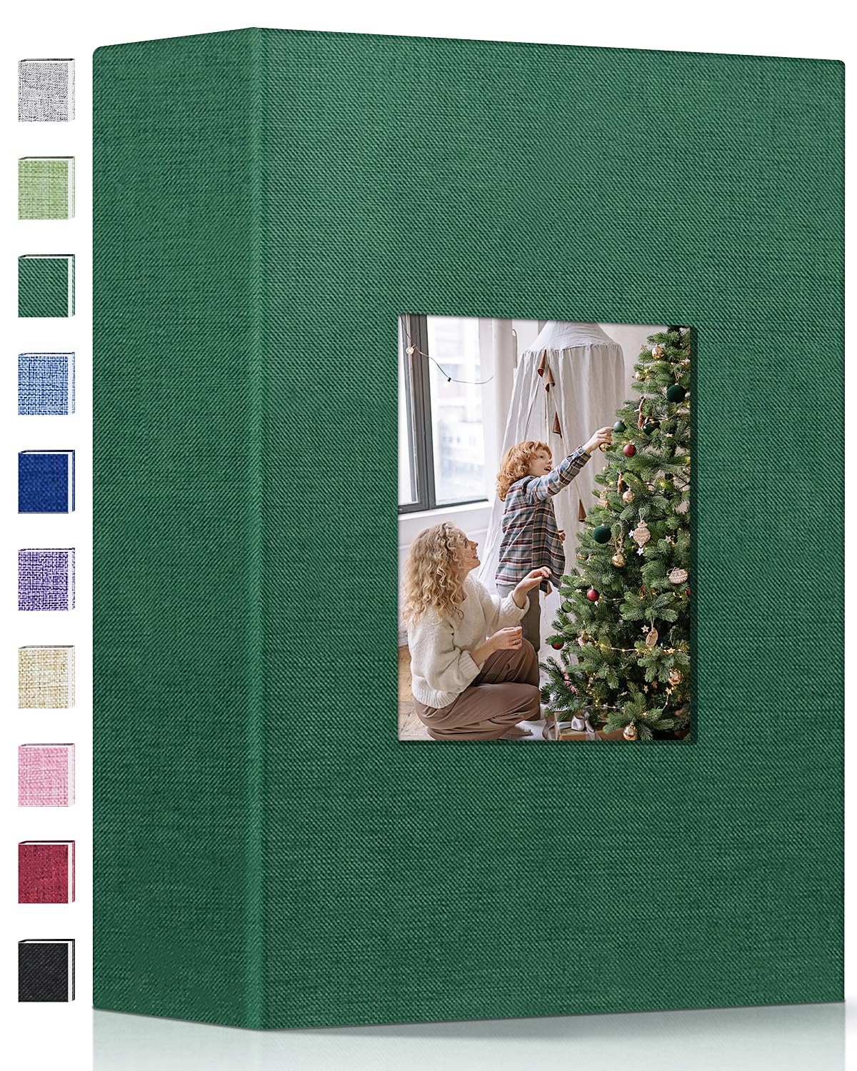 Popotop Photo Album 4x6-200 Photos Photo Books with 200 Horizontal Pockets,Linen Cover Albums for Family Wedding Anniversary Baby Vacation Pictures