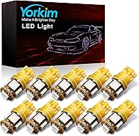Vista 24 de Yorkim 194 bombillas LED rojas superbrillantes de 5ª generación, T10 168 bombillas LED para interior de automóvil, domo, matrícula, mapa, puerta