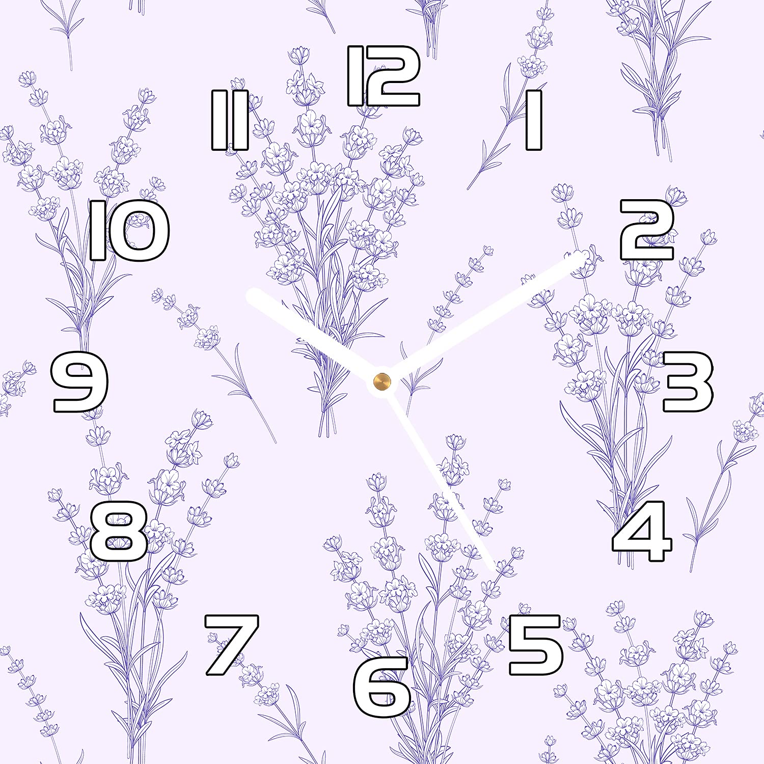 Horloge en Verre Cuisine Salon Lavande - Pendule Murale 30x30 Déco Maison Moderne Impression