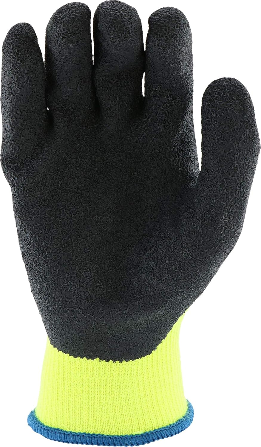 West Chester PosiGrip HVG700SLC Black Crinkle Latex Palm Coated Hi Vis Gloves- X-Large [Pack of 12], Green, Polyester, Band Top Cuff, Knit Wrist