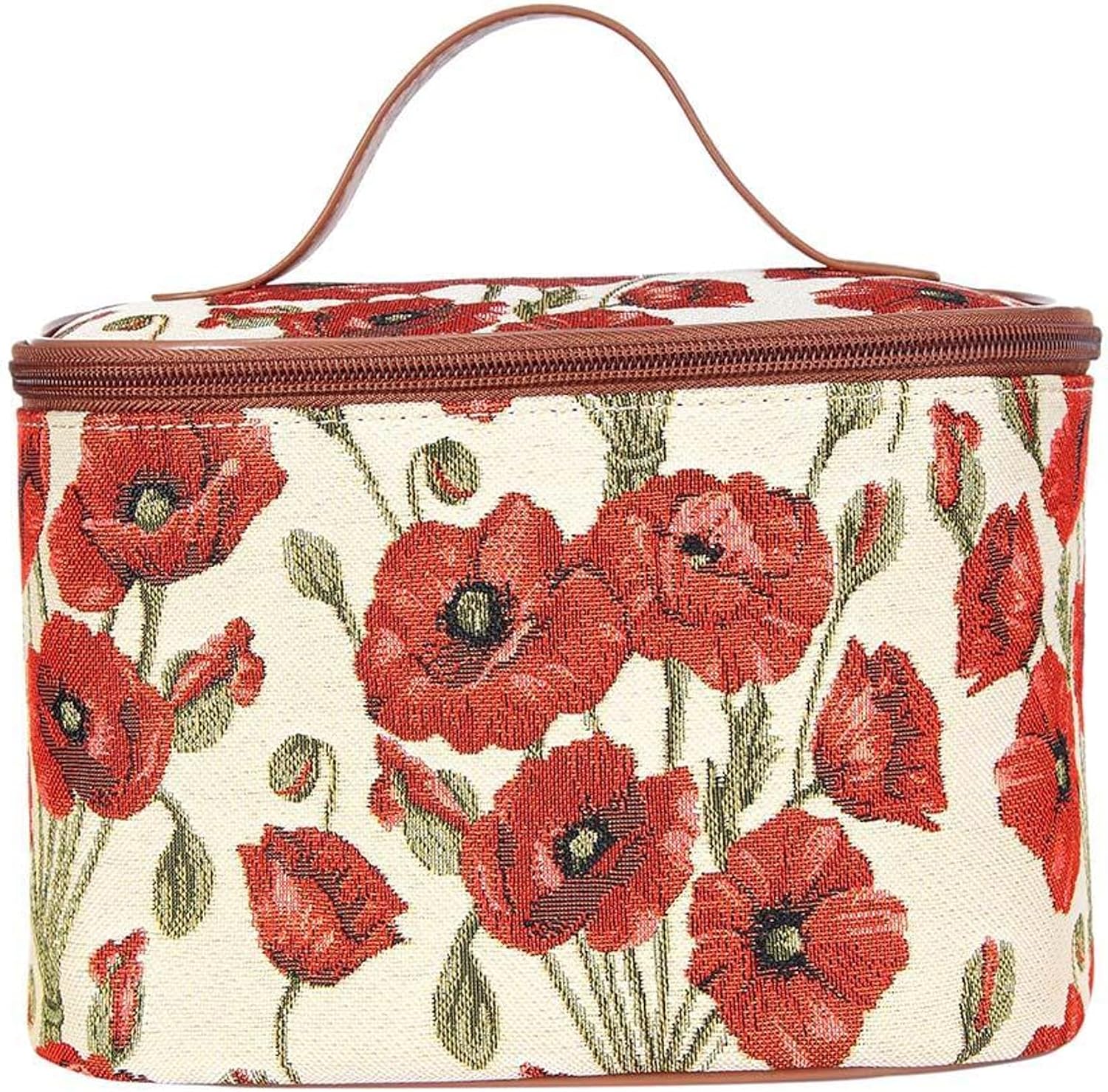 Signare Women's Poppy Tapestry Toiletry Bag - Floral Travel Make-up Storage Tote