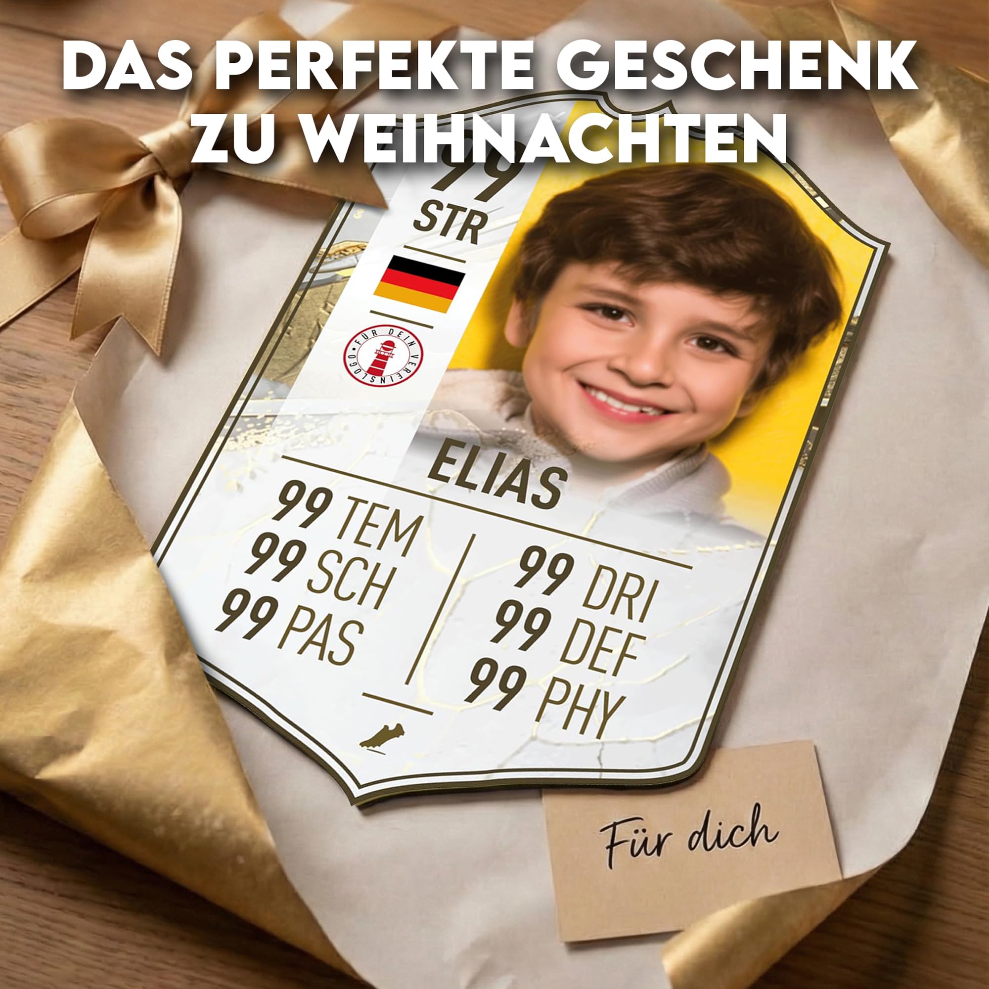 Personalisierte Rangers Weihnachtskarte – Für Fußball-Fans (Sohn, Enkel, Vater, Onkel)