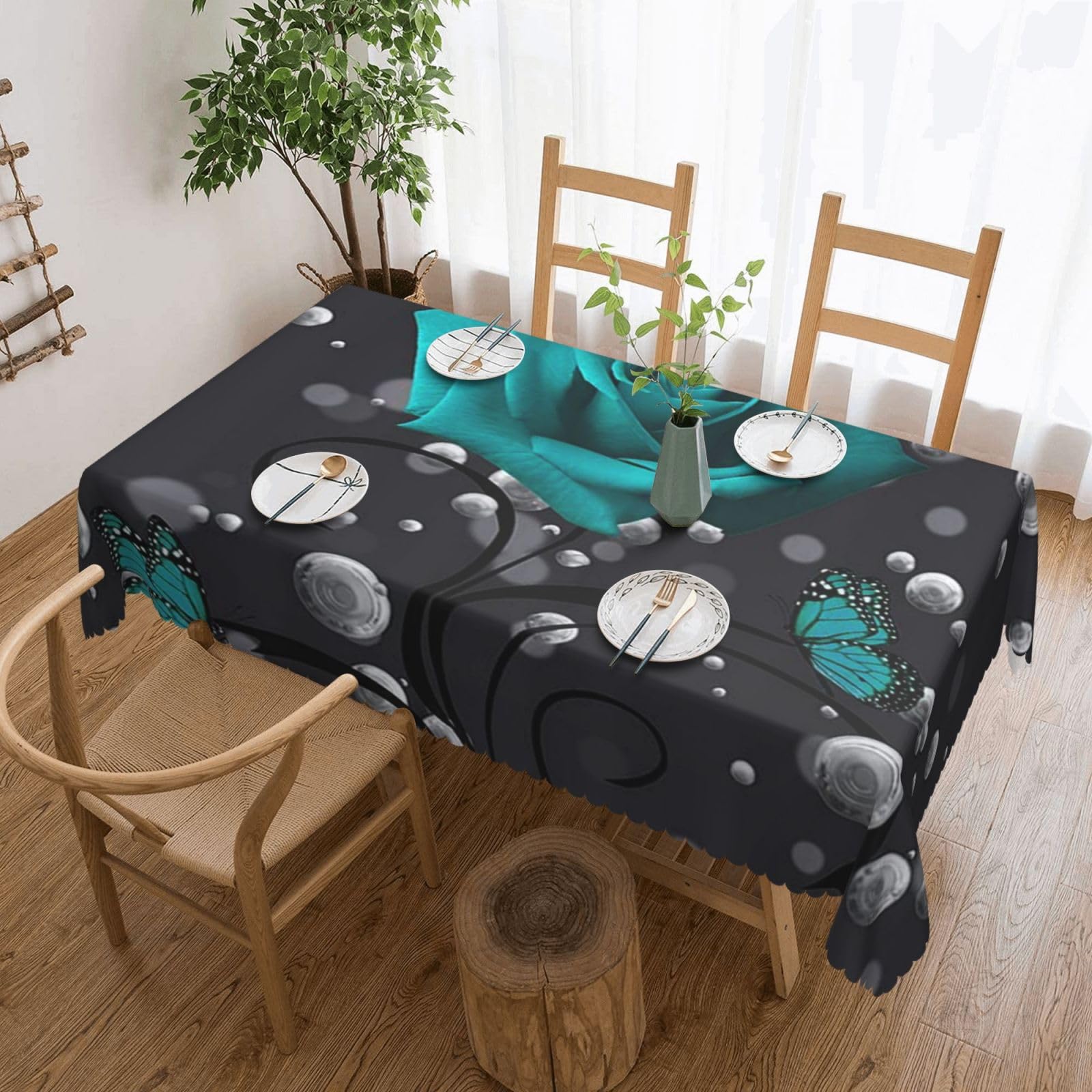 Nappe tissu résistant à l'huile rose 137 x 183 nappe rectangulaire lavable