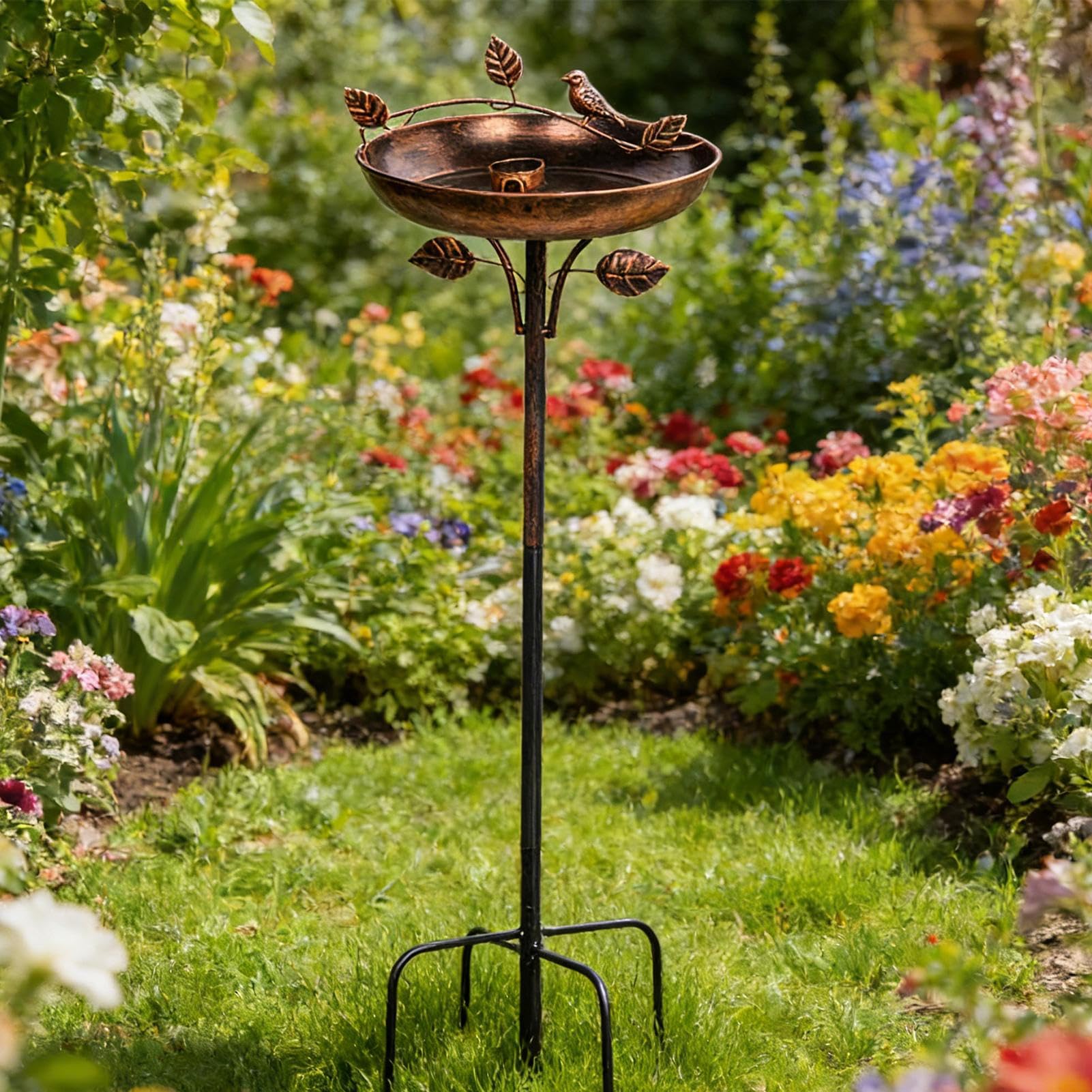 Bebedero Para Pájaros Bebedero Para Aves De Metal De 104 Cm Para Jardín | Para Pájaros Decoración Para Terraza Jardín Césped Parque Y Balcón