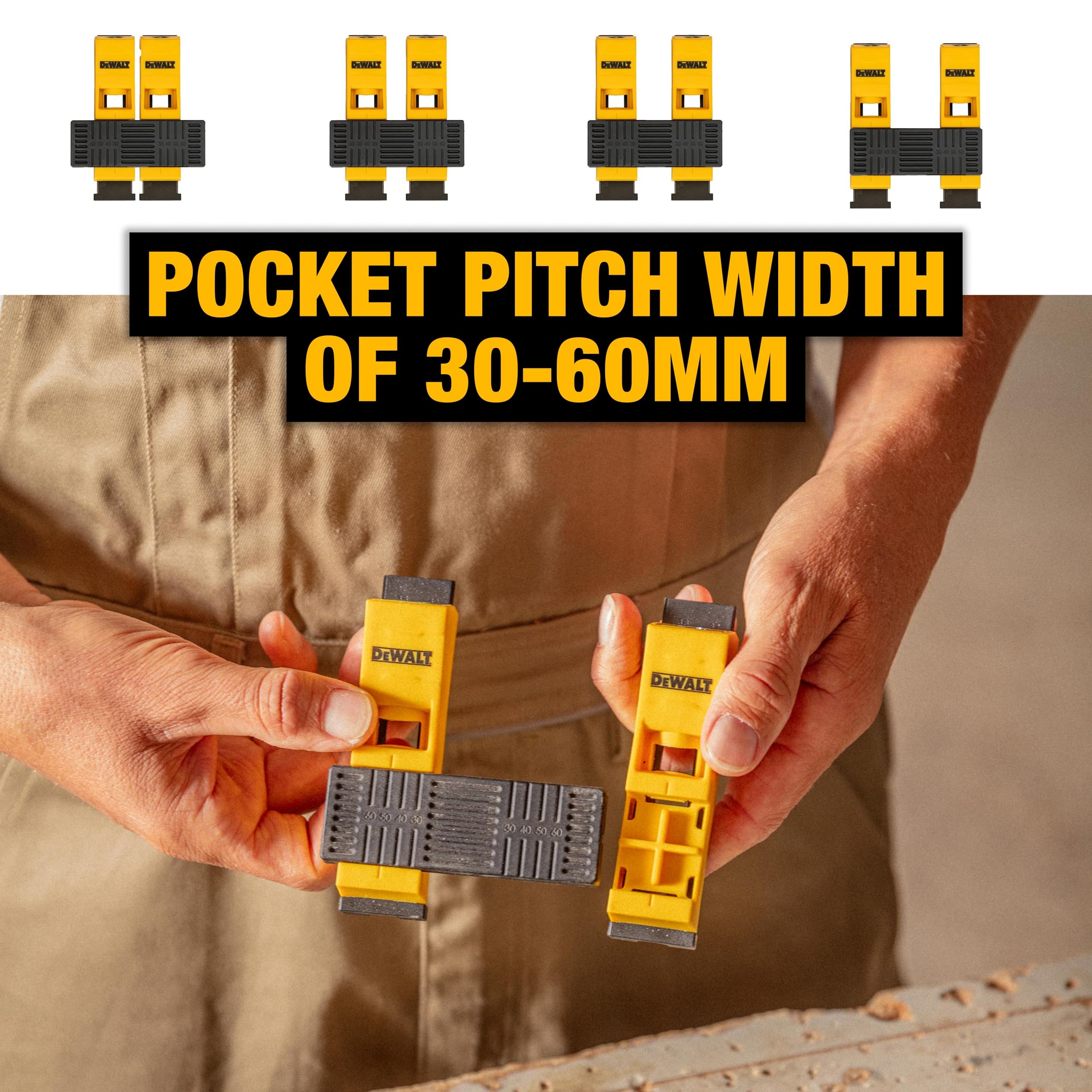 DEWALT All-In-One Pro Pocket Hole with FlexBar™ Technology, Single, Twin & Wide Jig Kit with Drill Guide - Image 4