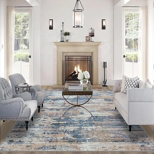 Miniatura 8 de Alfombra de área para sala de estar alfombra de 5 x 7 pies para dormitorio, lavable a máquina con respaldo antideslizante, no se desprende,