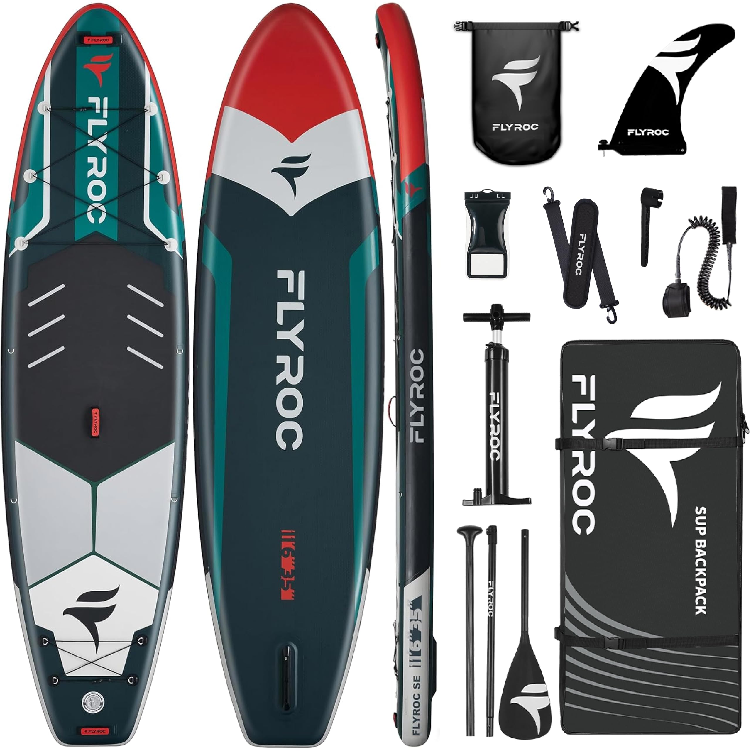 Flyroc 11 foot 6 inch extra wide inflatable paddle board