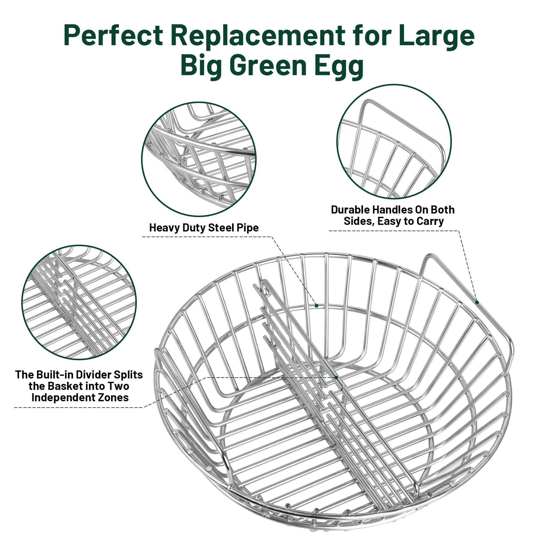 Big Green Egg Charcoal Basket - Stainless Steel -3