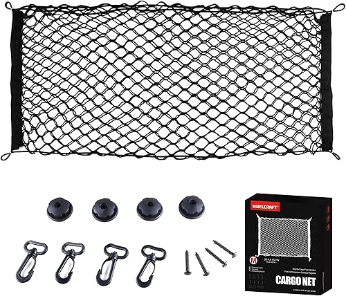 Red de carga trasera para automóvil, red organizadora de almacenamiento elástica ajustable, red de almacenamiento de carga para maletero, ajuste