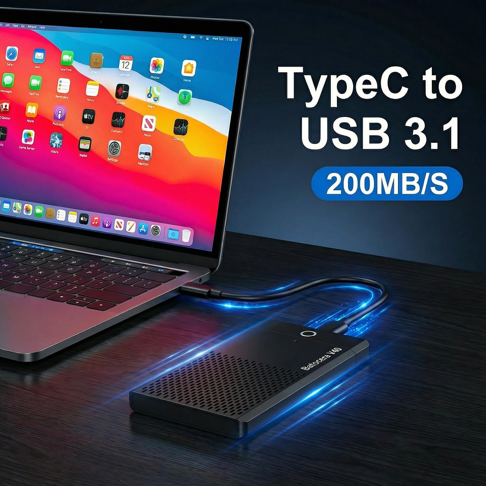 Tragbare Retro-Spielemulator-Konsole, Batocera v40, 500 GB, Boot-Einstellung, Plug-and-Play-Spielsystem, eingebaut in 14,5 K + Spiele 550+, 3D, keine Dupes, 39 Systeme, USB 3.1 für PC/Laptop/WinPC