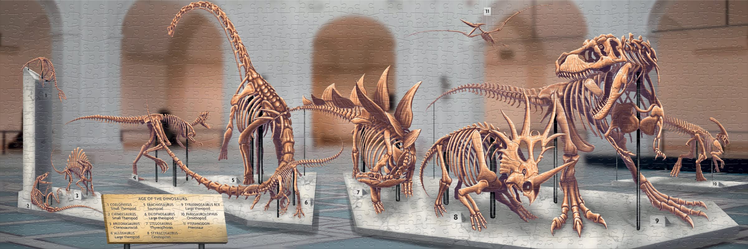 Age Of The Dinosaurs Puzzle – 1000 Teile, Mattes Finish, Inkl. Mini-Poster, 2-in-1 Dino-Spaß (30x90 Cm)