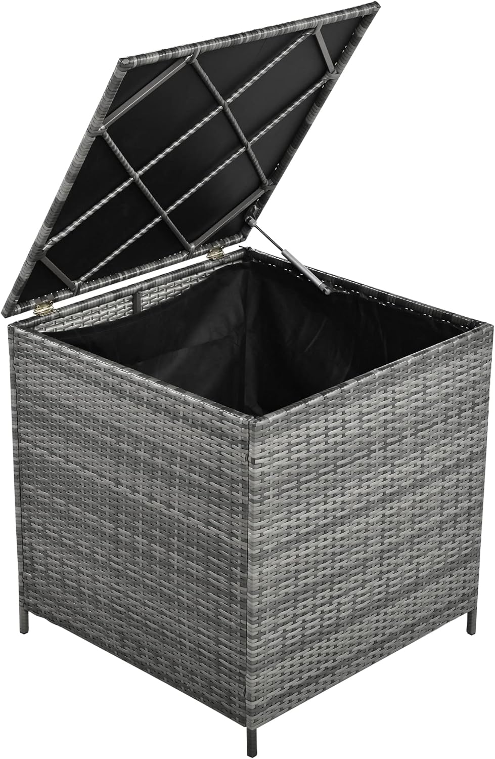 6-Piece Patio Furniture Set with Hidden Storage Box, All-Weather PE Wicker Outdoor Sectional Sofa Set with Adjustable Seat & Tempered Glass Coffee Table, Cushions for Backyard (Grey)
