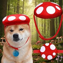 Huhumy Halloween Mushroom Costumes for Dog, Mushroom Dog Hat