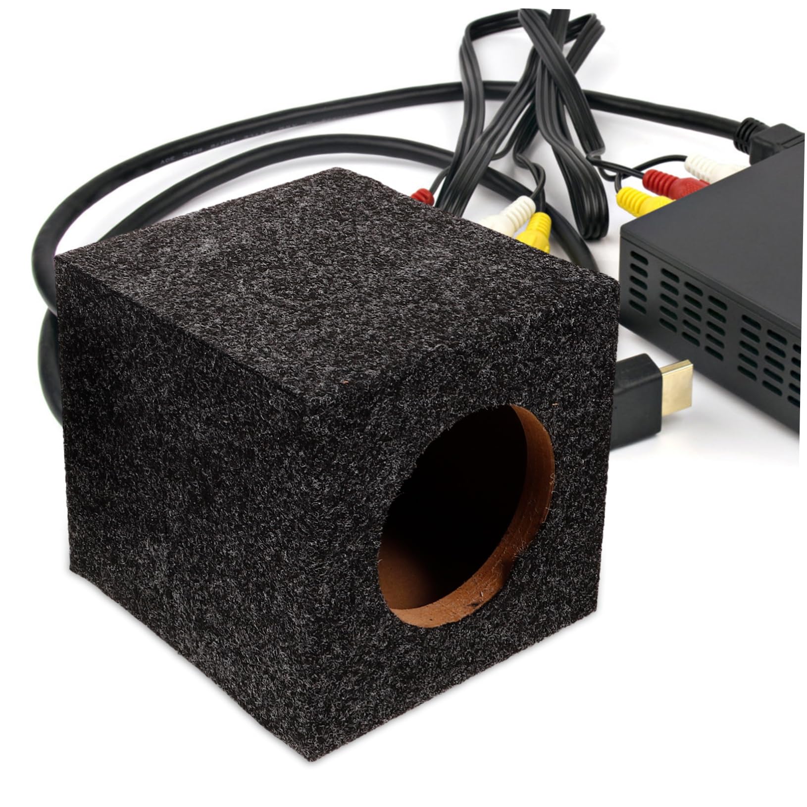 NUOBESTY Caja de Subwoofer Sellada para Coche en Madera y Esponja, Diseño Vacío para Mejorar Calidad de Audio, Adecuado para Sistema de Sonido del Automóvil