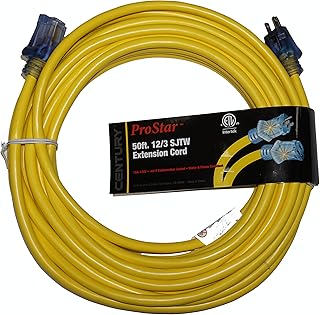 ProStar 12 Gauge SJTW 3 Conductor 50 Foot Extension Cord With Lighted Ends - Yellow