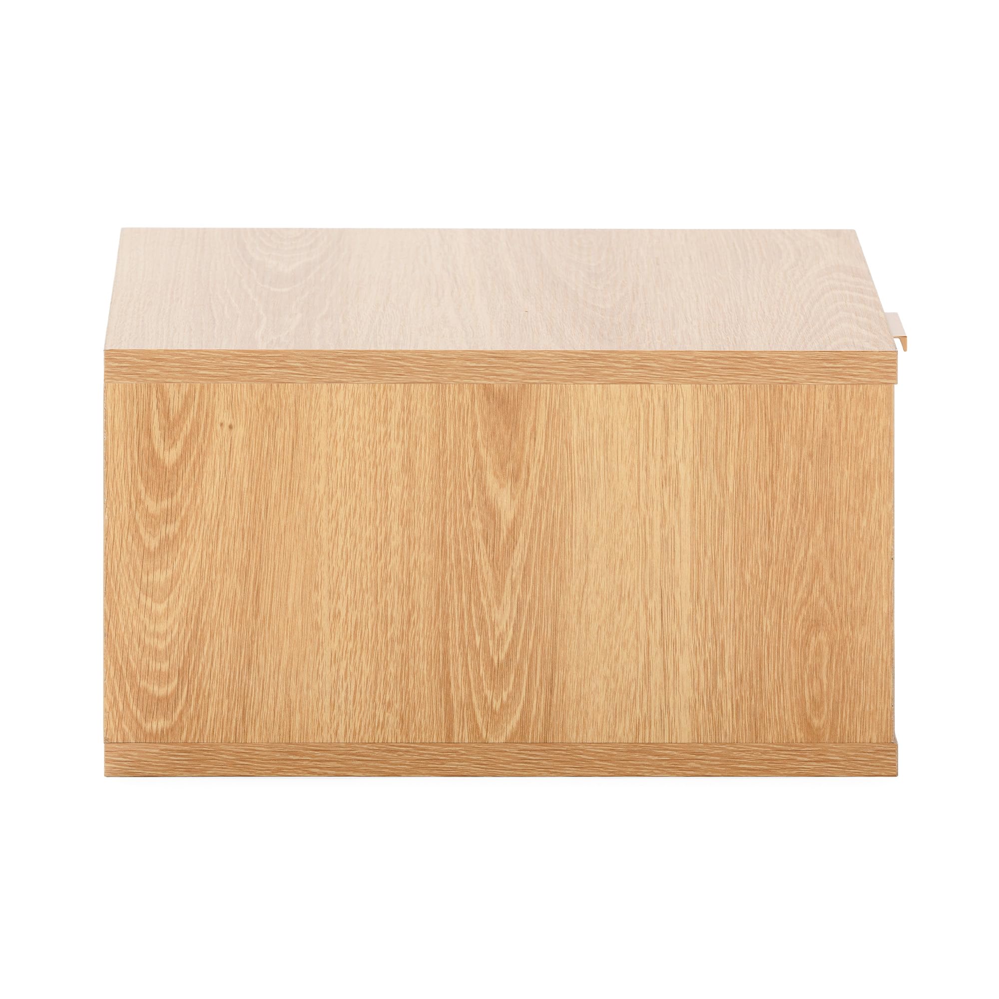 HOMN LIVING Juego 2 mesitas de Noche flotantes Lluvia 1 cajón Color Roble, 40 cm (Ancho) 35 cm (Profundo) 19 cm (Altura)