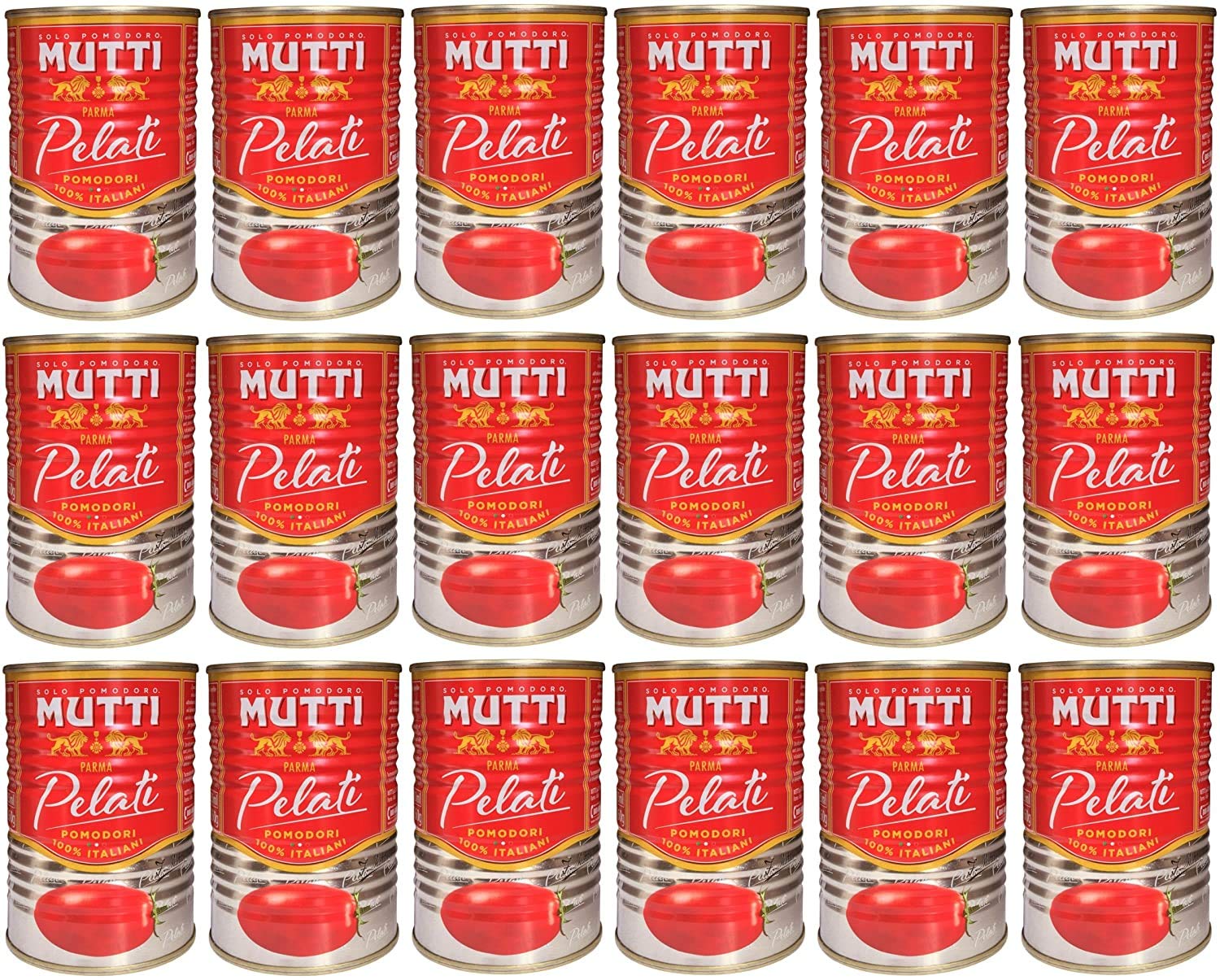 Mutti Pomodori Pelati Tomates Ciruela Pelados 100% Italianos 18 x 400g