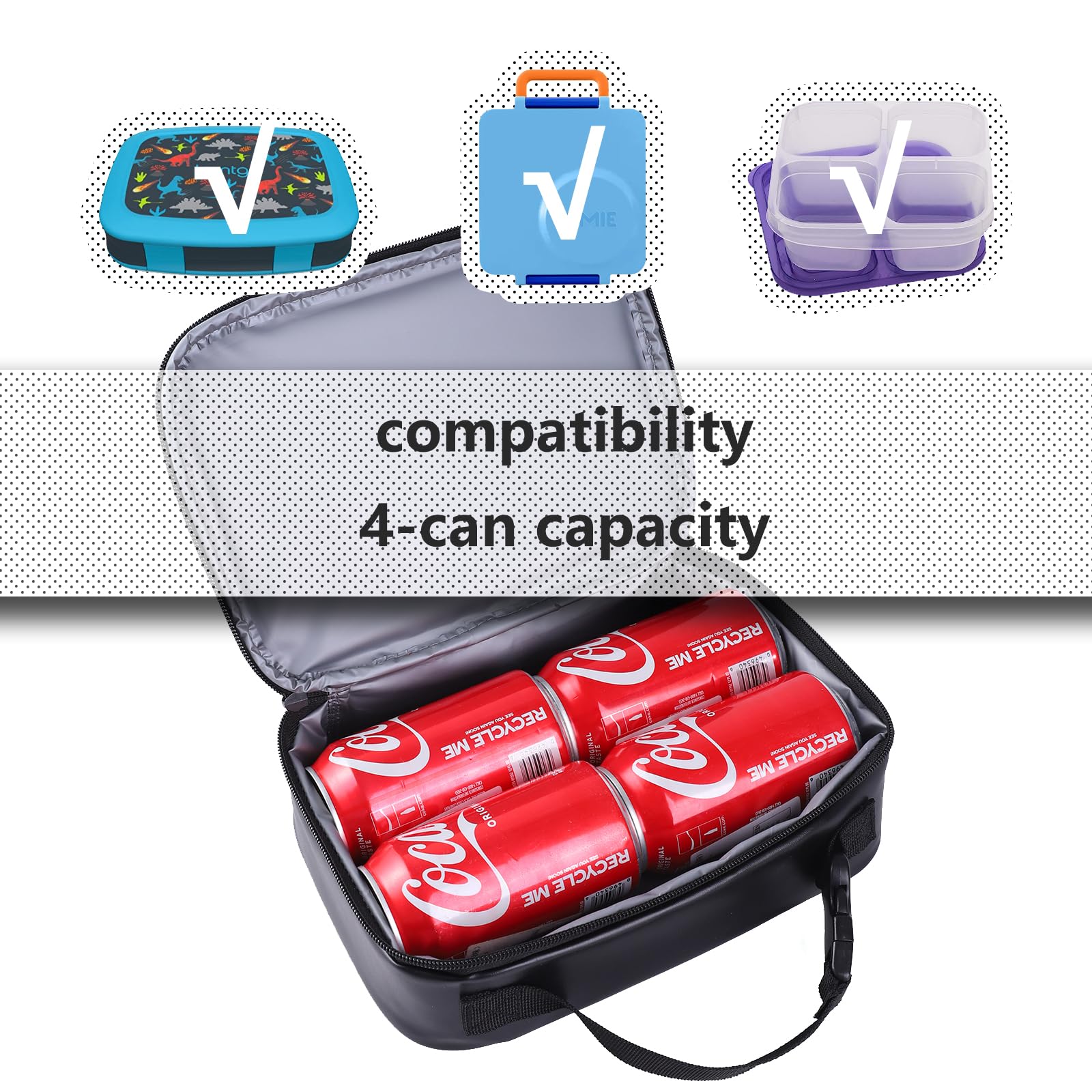 Sacs à Déjeuner Isothermes Et Réutilisables Pour Enfants, étudiants, Filles, Garçons, Femmes Et Hommes - Gris Et Bleu