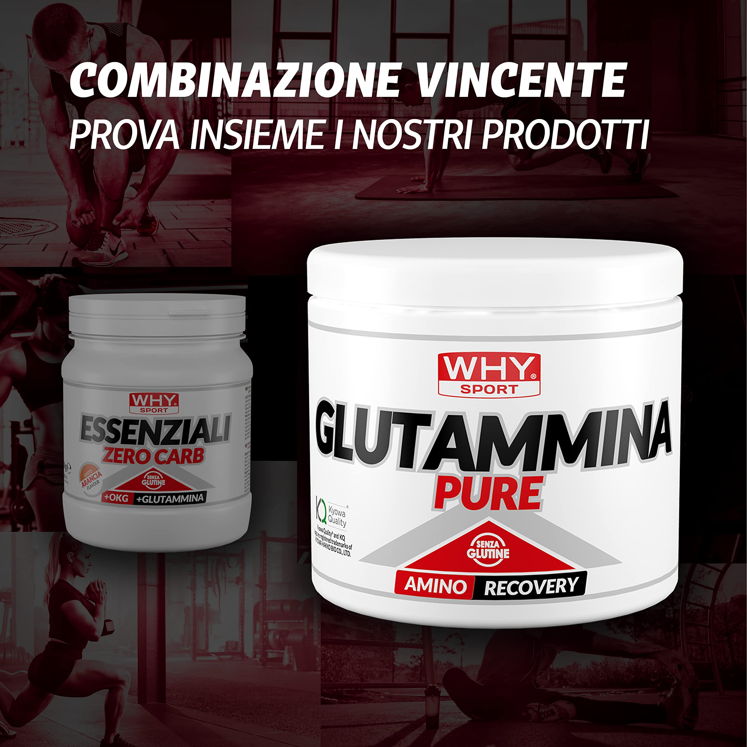 WHY SPORT ESSENZIALI ZERO CARB - Aminoacidi Essenziali con Vitamina B6 e Glutammina - Gusto Arancia - 240 g