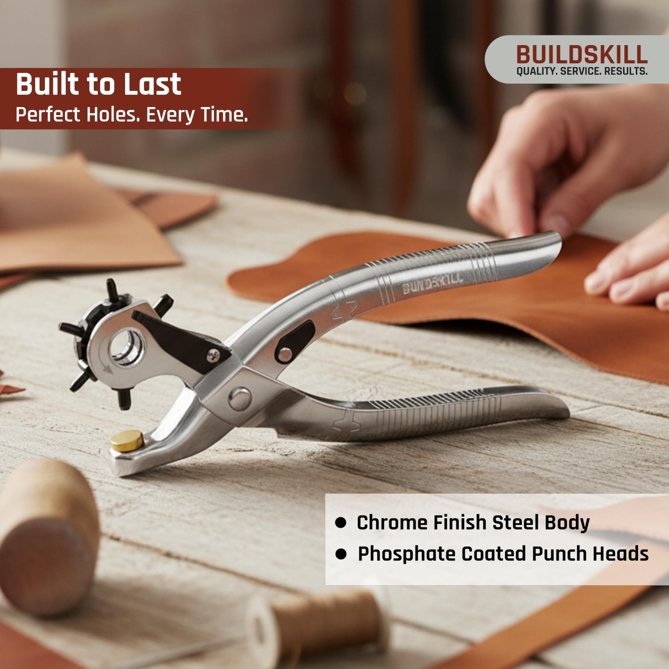 BUILDSKILL Leather Hole Puncher - 6 Hole Size -4