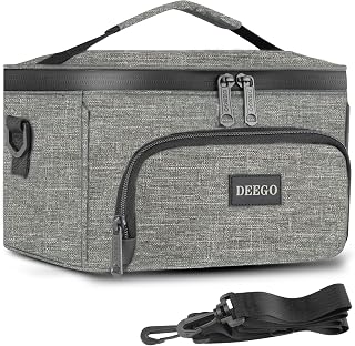 DEEGO Smell Proof Bag,Portable Smell Proof Box&Case, Compact Stash Box Odorless Travel Organizer Bag with Detachable Shoulder Strap Removable Dividers Gifts for Men