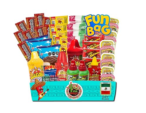 KOLB Bolsa de dulces mexicanos, alimentos dulces aperitivos caja de regalo bolsa surtido mezcla 40 unidades regalo bandera México BY KOLOB