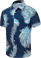Vista 28 de SheLucki - Camisa hawaiana para hombre, unisex, de manga corta, con botones, para la playa y el verano, ropa casual estampada con sombra de palmas
