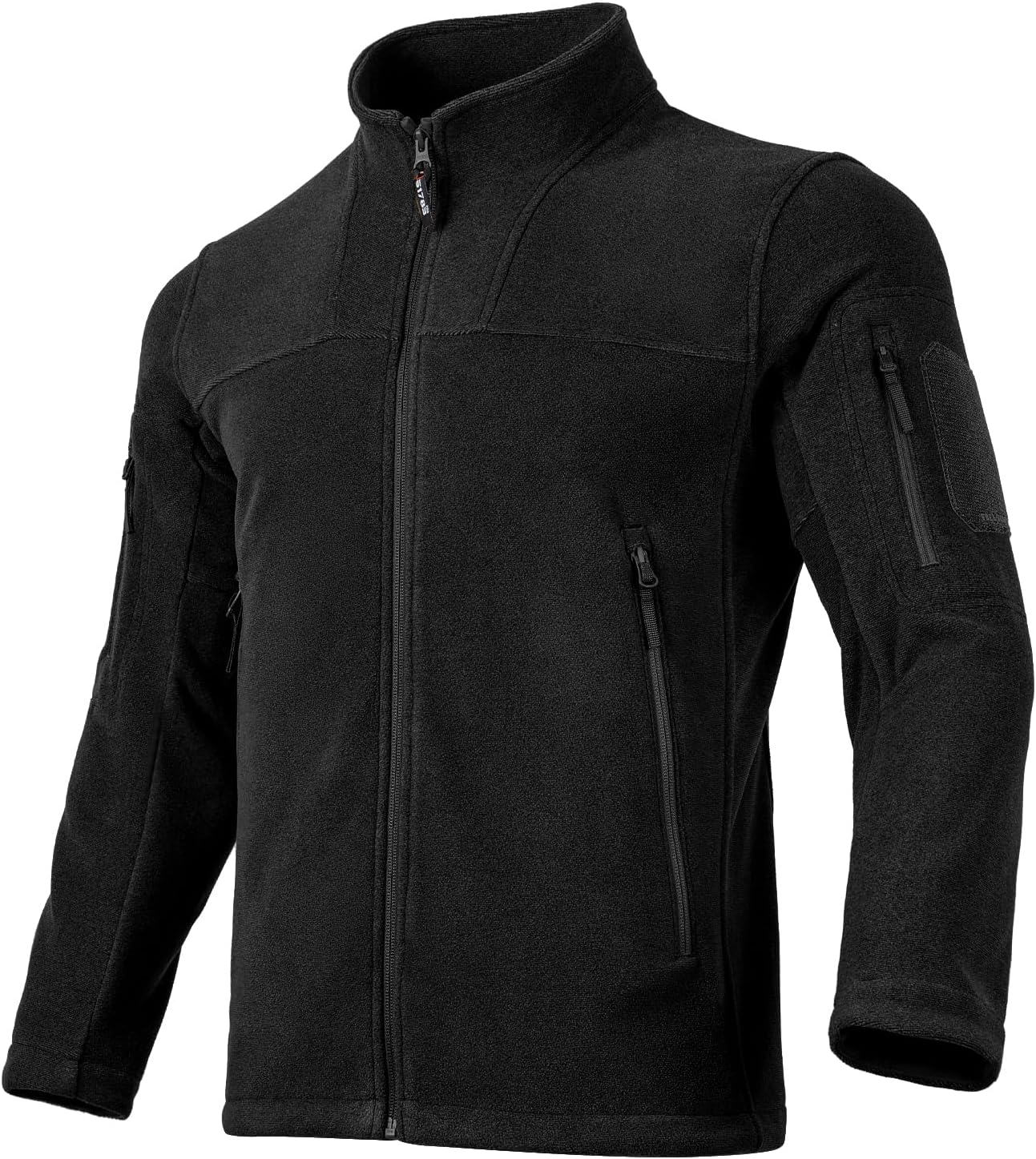 FREE SOLDIER Men's Tactical Long Sleeve Fleece Coat Weatherproof Full Zip Up Lightweight Fleece Jacket Sweatshirt