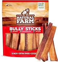 Vista 24 de Natural Farm Nervio de toro sin olor (2-3 pulgadas, 1 libra) para perros pequeños o medianos, palitos masticables 100 % de carne de res, sin OGM